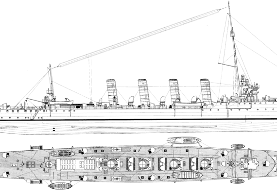Крейсер SMS Novara 1914 [Light Cruiser] - чертежи, габариты, рисунки